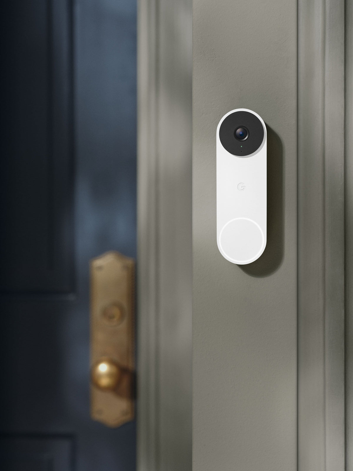 Google - Nest Doorbell (wired, 3rd gen) - Latest Model - 2K Video and Gemini - Snow