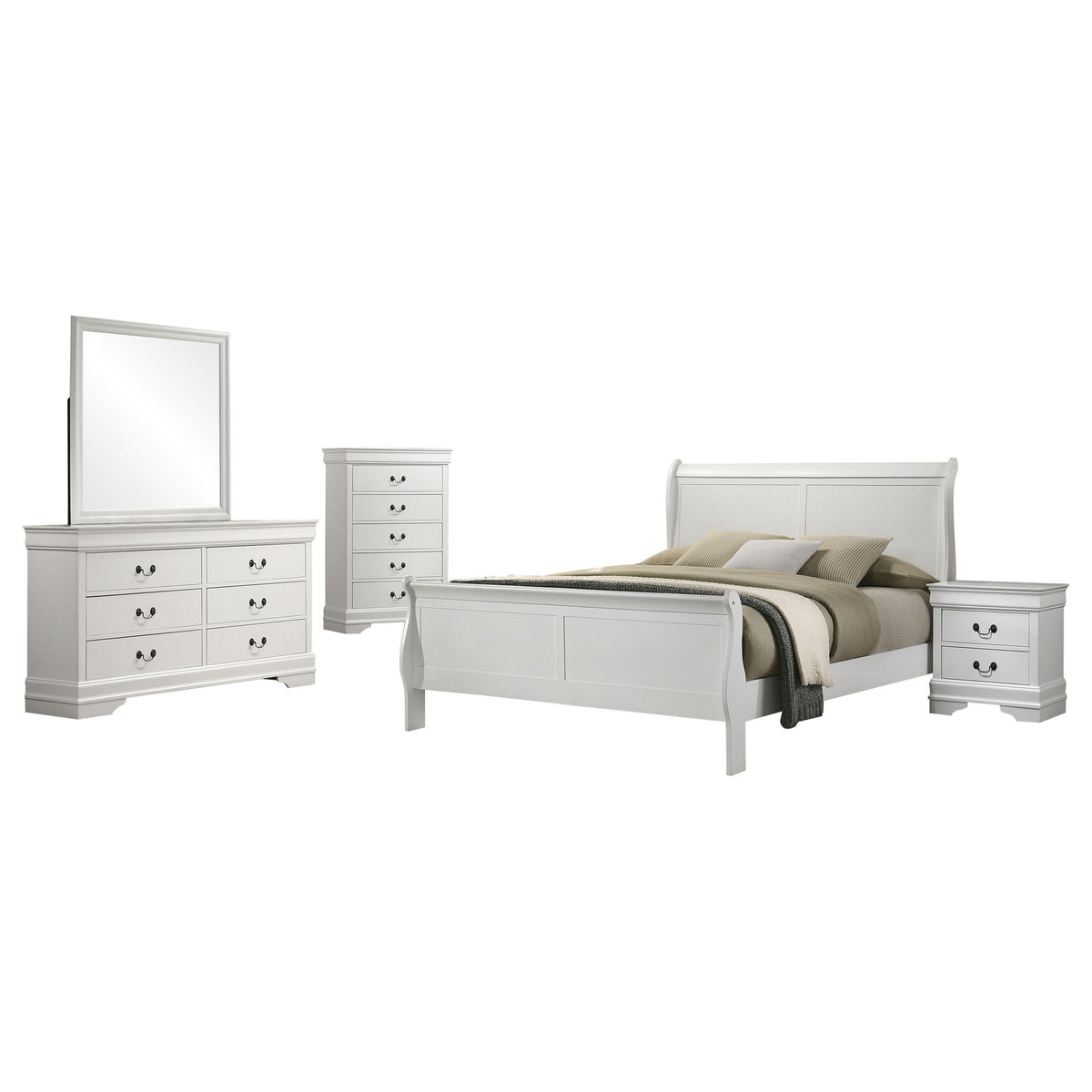 Juego de dormitorio con detalles curvos