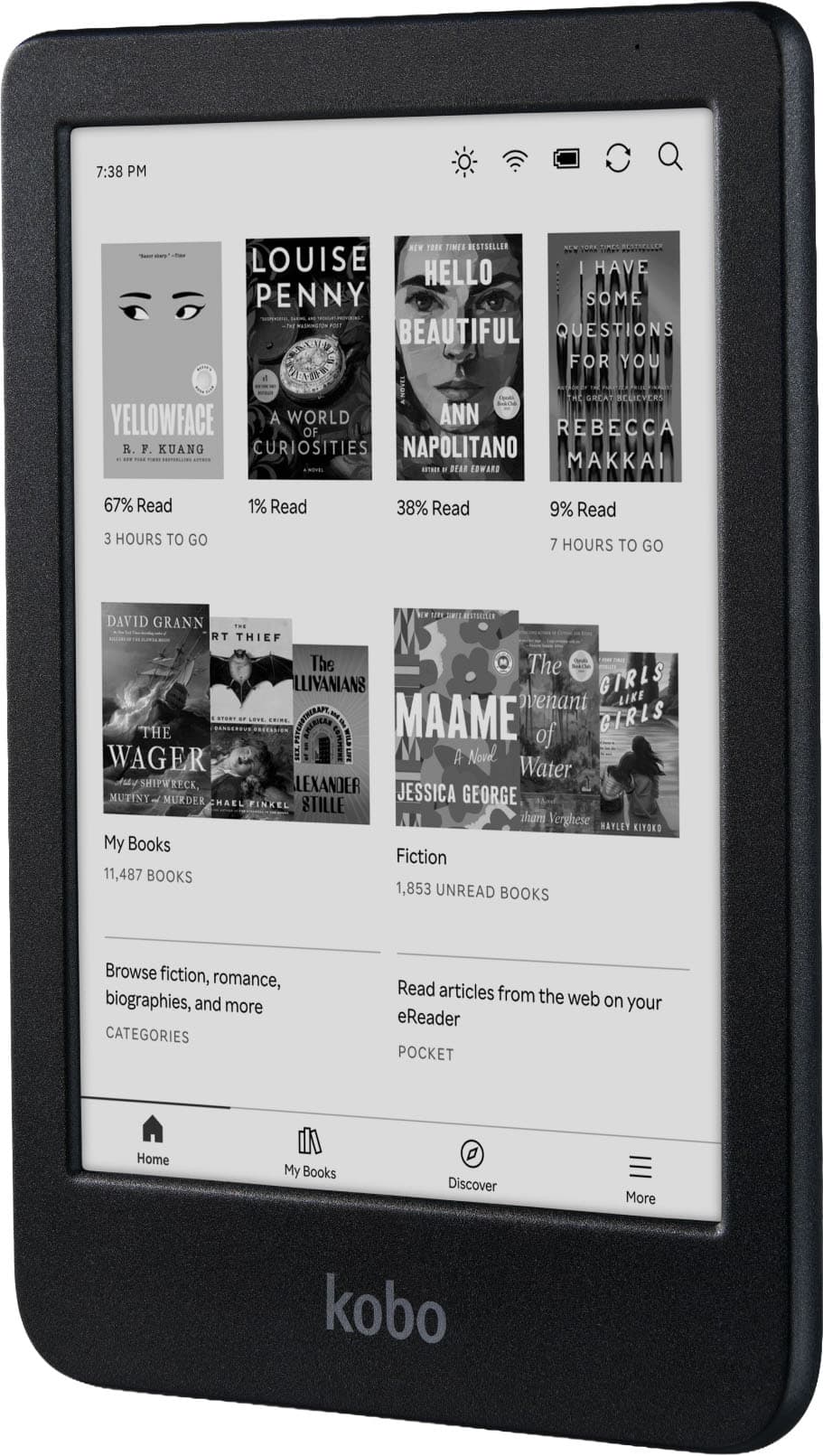 Kobo - Clara BW-eReader-6" Glare-Free Touchscreen with ComfortLight PRO-Dark Mode Option-Waterproof-16GB - 2024 - Black