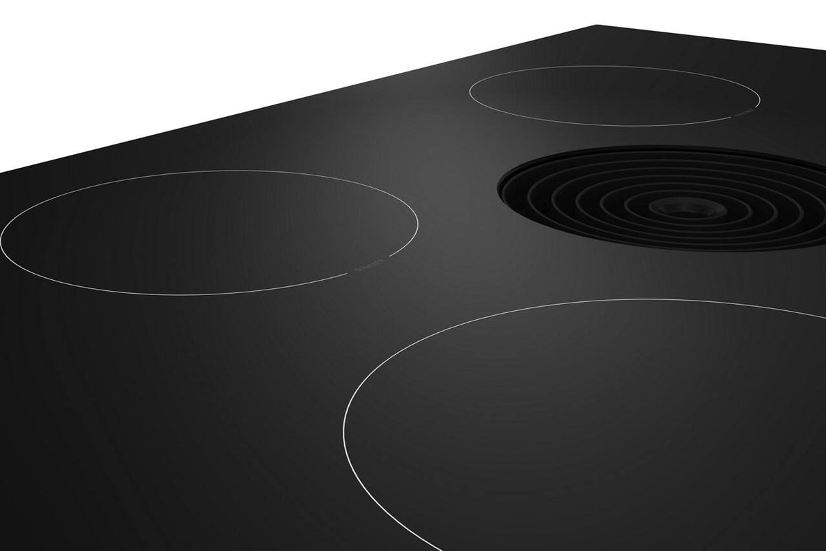 KitchenAid - 30 in. Wide 4 element Built-In Downdraft Electric Induction Cooktop with Quiet Ventilation - Black