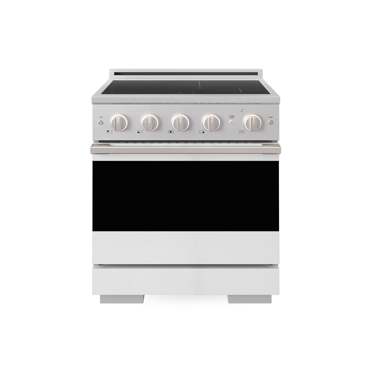 ZLINE - 30 in. 4.2 cu. ft. Marino Freestanding Induction Range with 4 Burners and Convection Oven with Door - White Matte