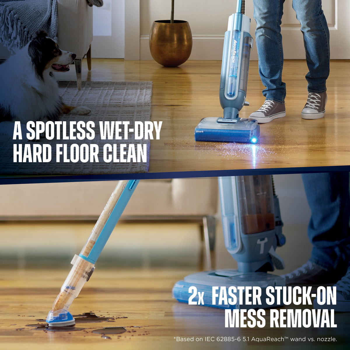 Shark - AquaReach Cordless Vacuum and Mop, with Extendable Reach Wand - Blue