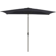 Rectangular Patio Umbrella With Crank Tilt, Polyester UV-Resistant Canopy