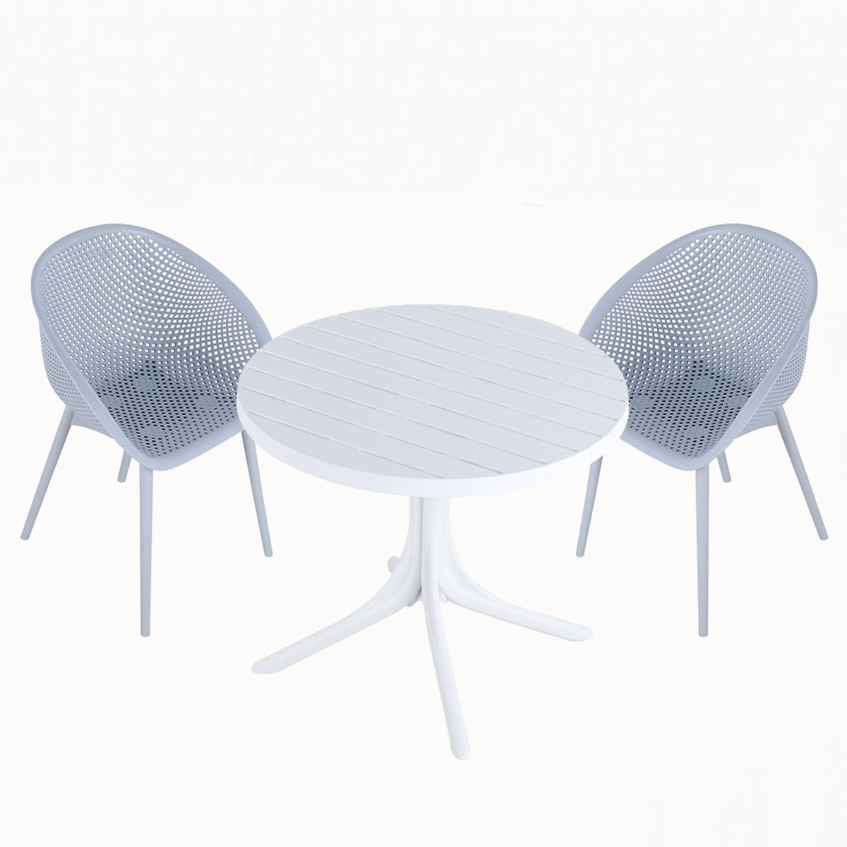 Modern Lounge Chair Set With Round Table