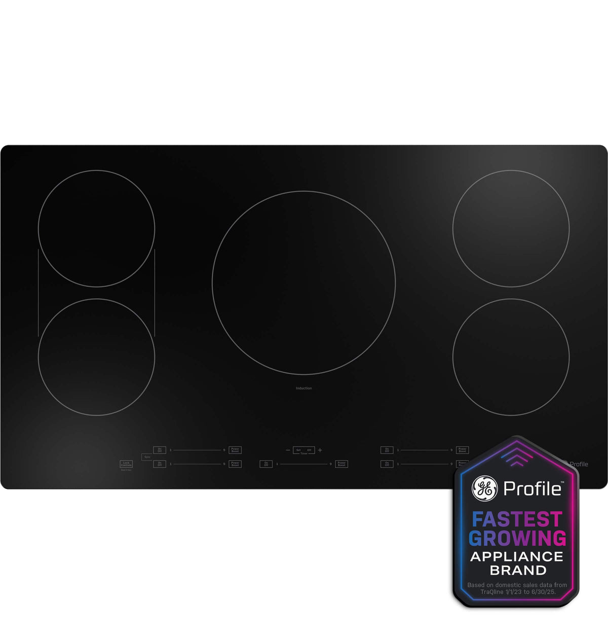 GE Profile - 36" Built-In Electric Induction Cooktop with 5 Elements, Slide Touch Controls, and Power Boost - Black