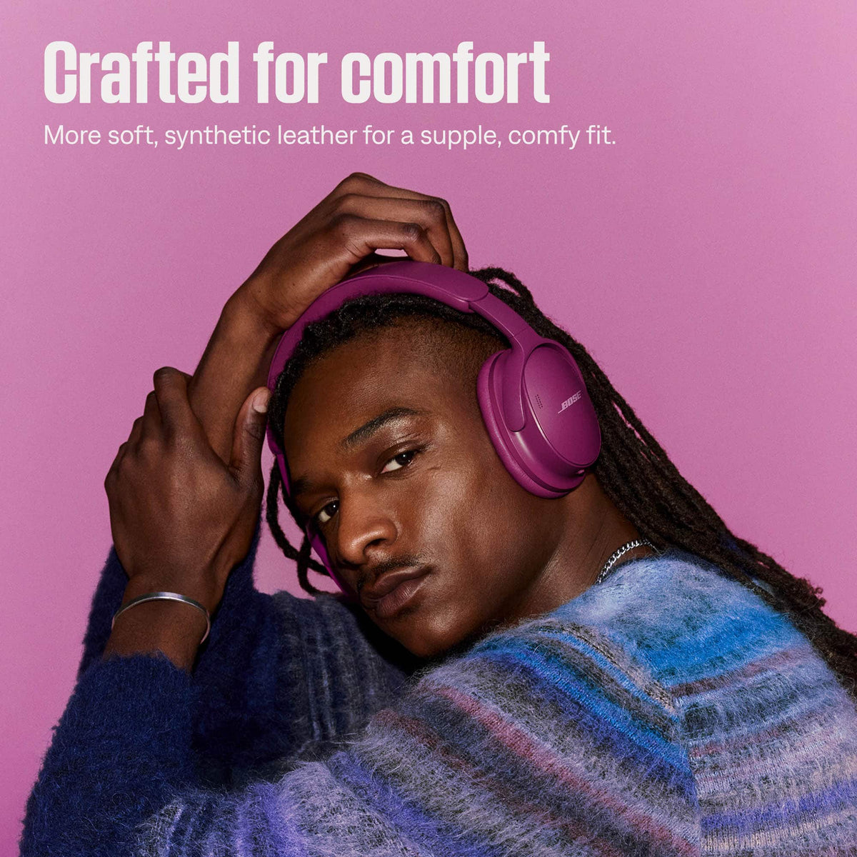Bose - QuietComfort Headphones (2nd Gen) - Wireless, Over Ear, Active Noise Cancelling, Immersive Audio, USB-C Charging - Rosewood Mauve