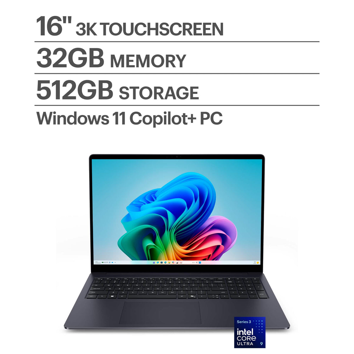 Dell - 16" 3K OLED Touchscreen Laptop - Intel Core Ultra 9 386H 2026 - 32GB Memory - 512GB Storage - Copilot+ PC - Celestial Blue