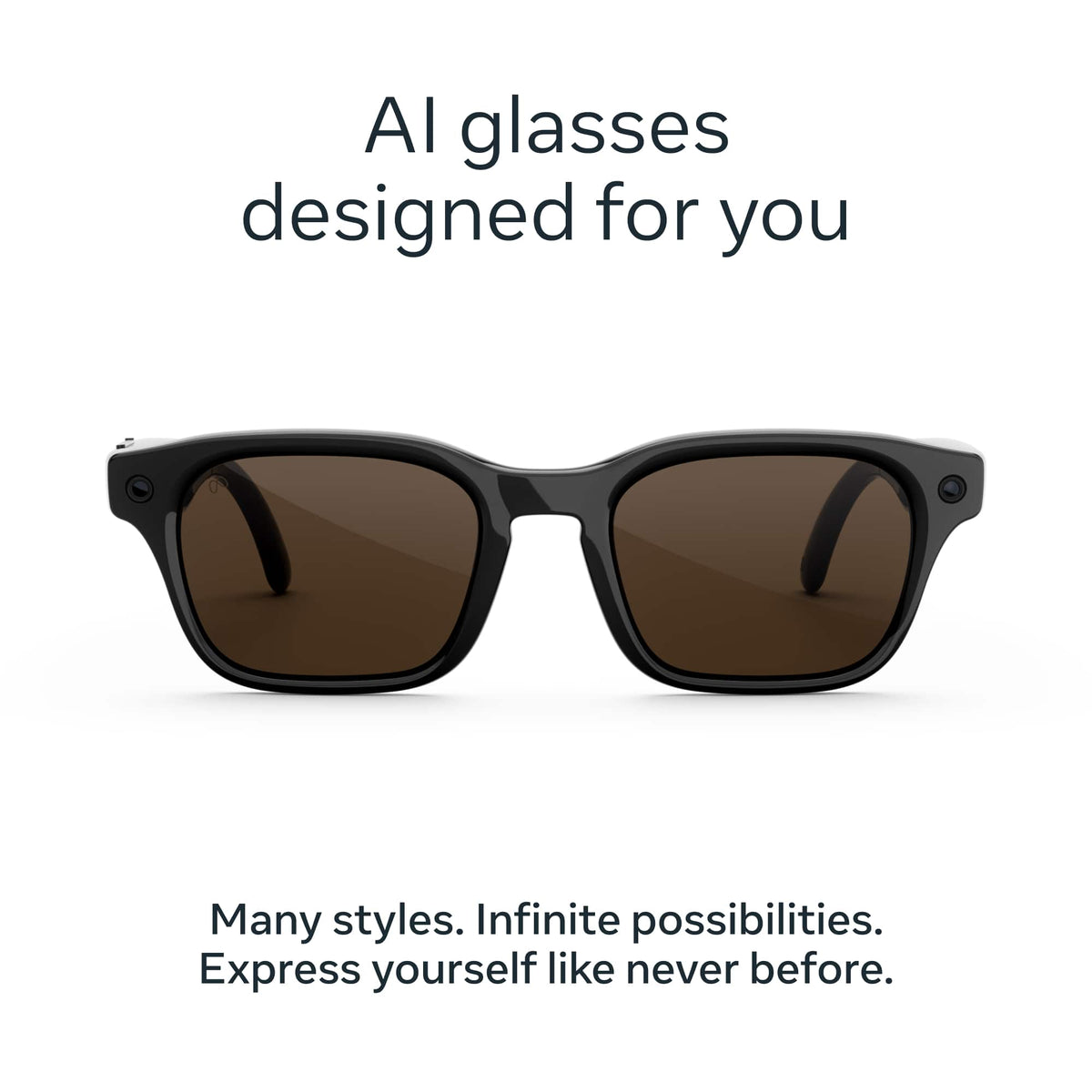 Meta - Adventurer Large - AI Glasses - Smart Features like 12MP Camera, Live Translate - 8+ Hour Battery - Brown Lenses - Classic Black
