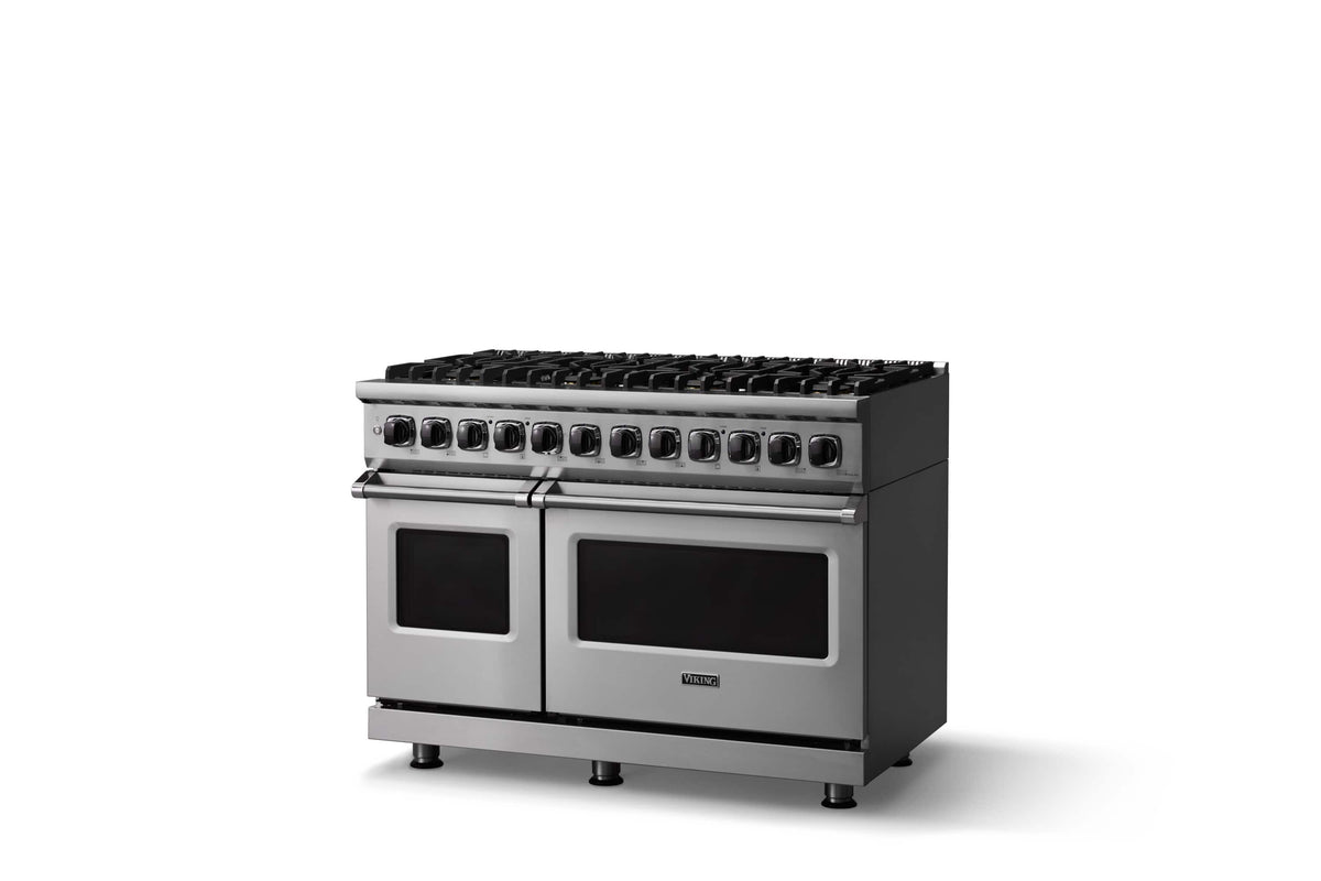 Viking - 48 in. Wide 8 Burner 5-Series Gas Open Burner Range - Stainless Steel