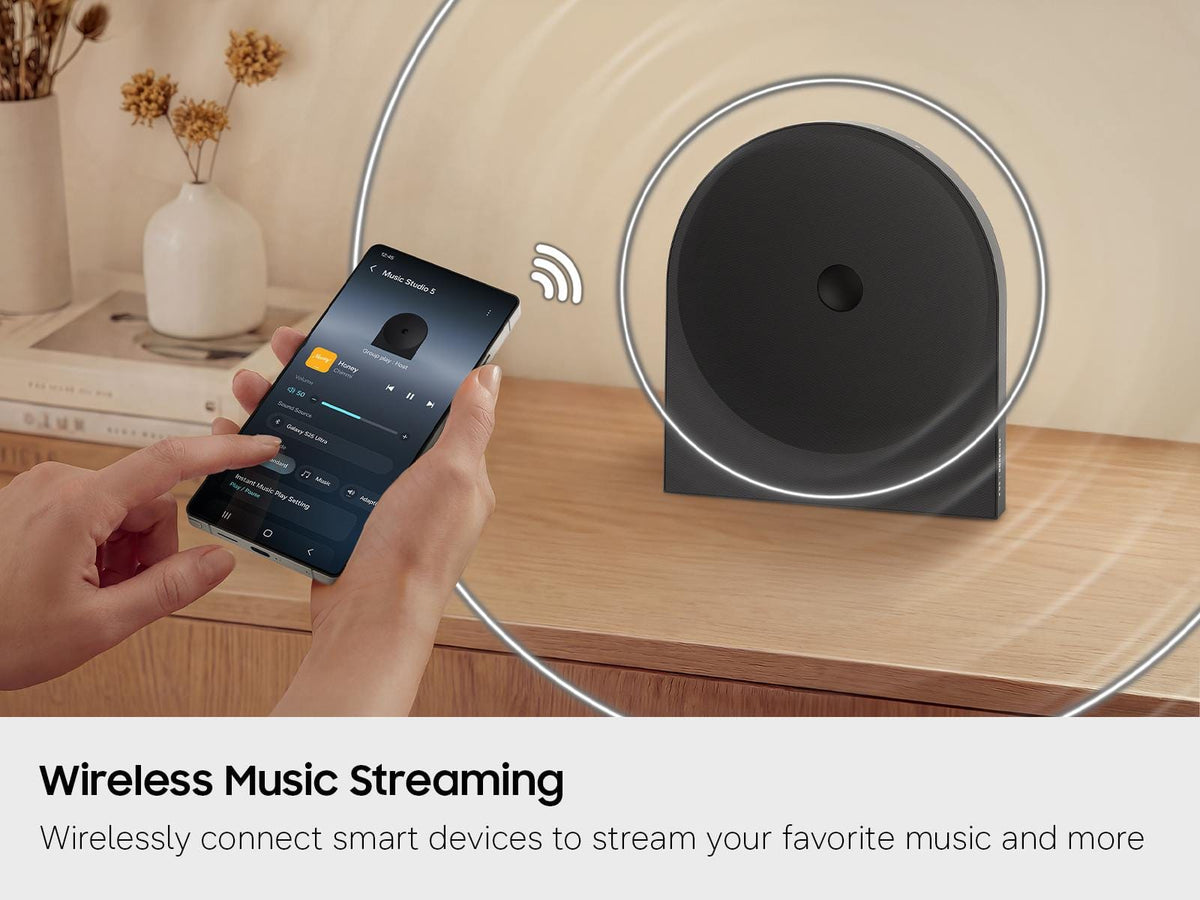 Samsung - Music Studio 5 Smart Speaker 2.0 Ch, Q-Symphony, WiFi and Bluetooth (2026) - Black