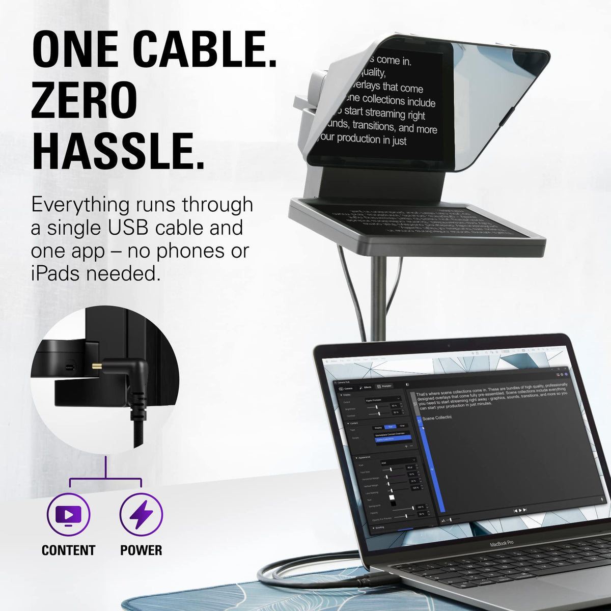 Elgato - Prompter - All-in-One Teleprompter with Built-in Screen - Black