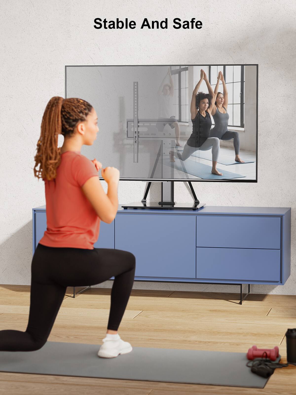 ErgoAV - Tabletop TV Stand for 40" to 55" TVs - Black