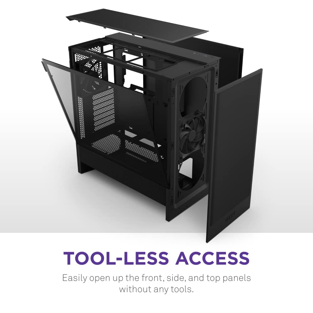 NZXT - H5 Flow 2024 Compact ATX Mid-Tower Airflow PC Case - Black