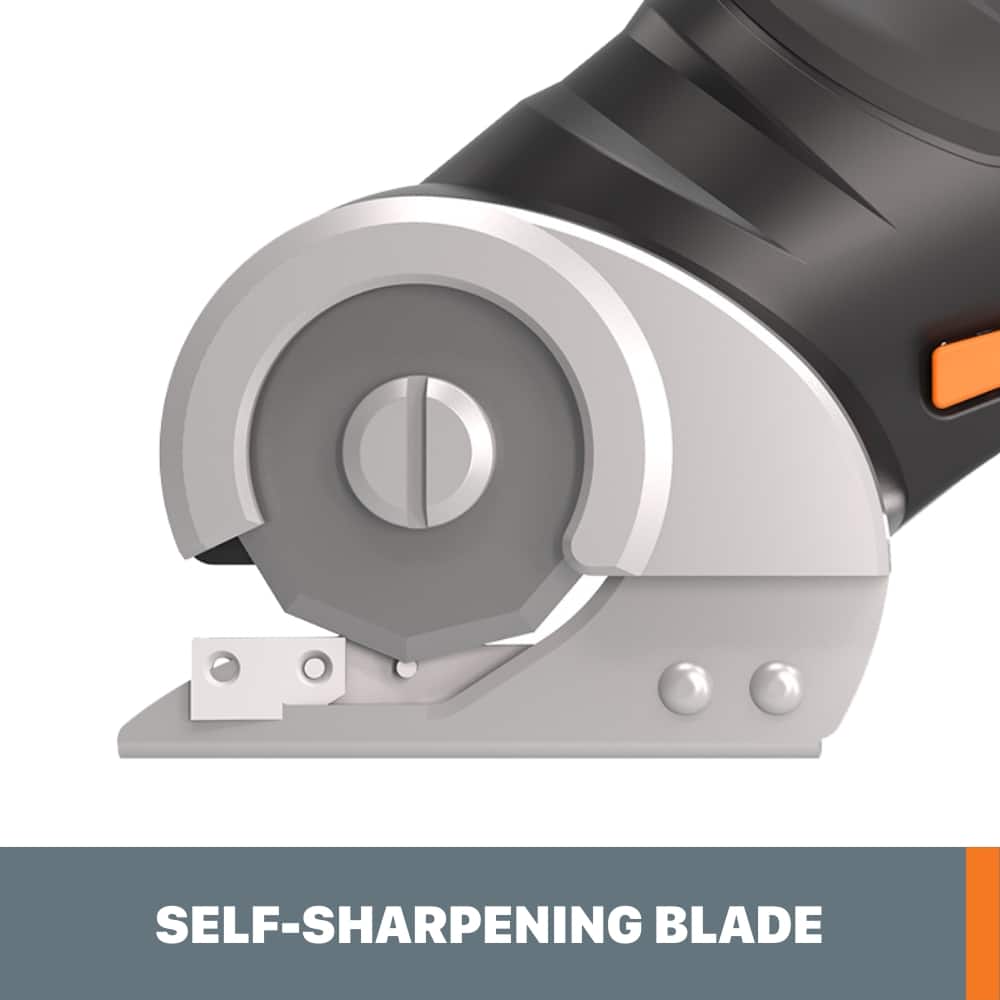 WORX - 4V ZipSnip Electric Rechargeable Cordless Electric Scissors, Fabric Scissors, Rotary Cutter with self sharpening blade - Black
