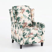 Wingback Recliner Chair With Padded Arms - Green