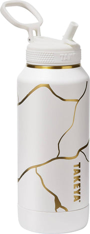 Takeya - Kintsugi 32-oz. Leakproof Water Bottle with Straw Lid - Blanc