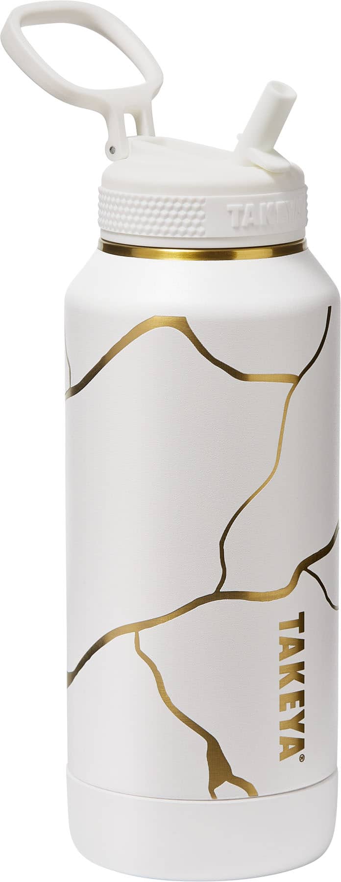 Takeya - Kintsugi 32-oz. Leakproof Water Bottle with Straw Lid - Blanc