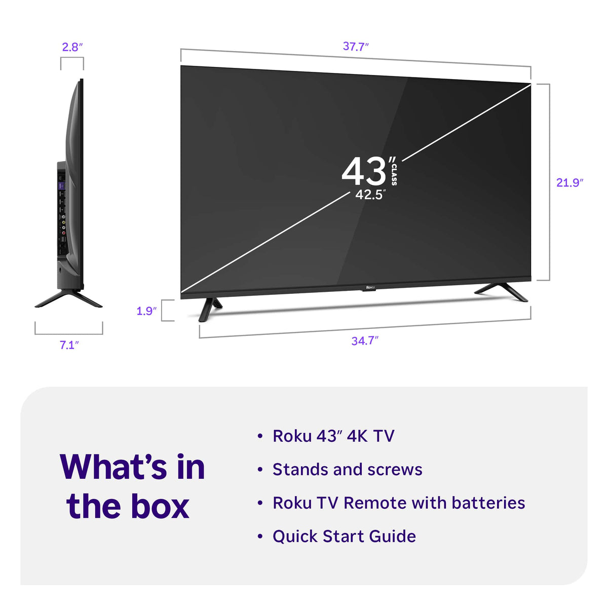 Roku - 43" Class 4K LED Smart RokuTV (2026)