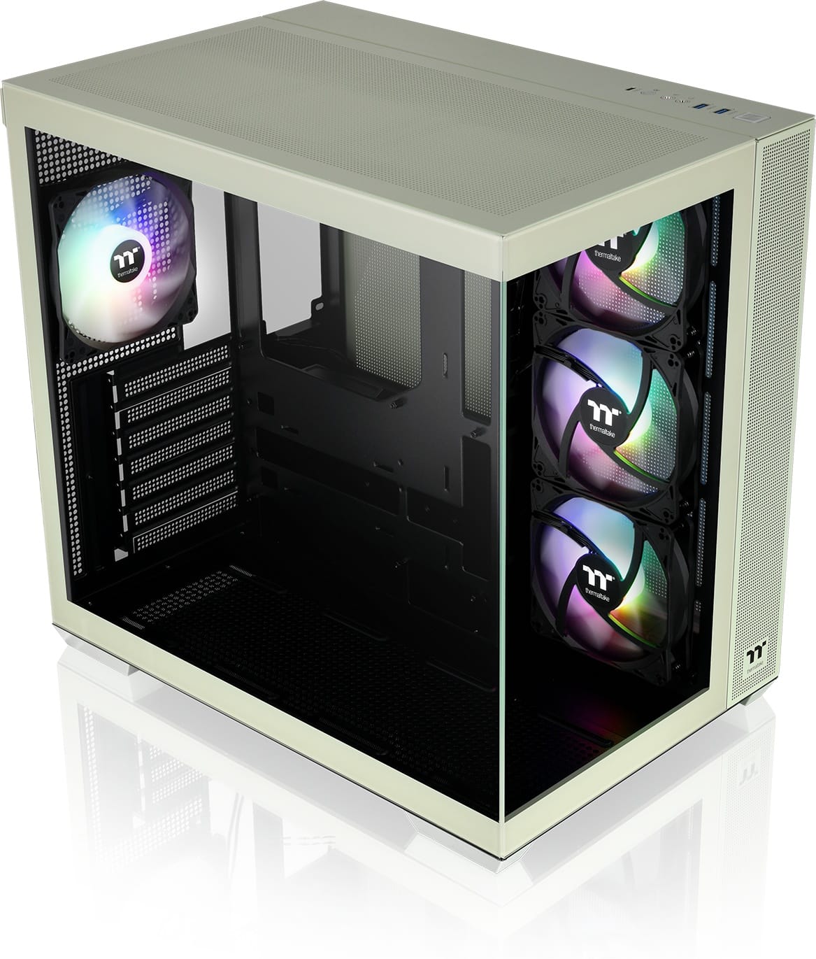 Thermaltake - View 380 TG ARGB  Mid Tower ATX PC Case - Matcha Green