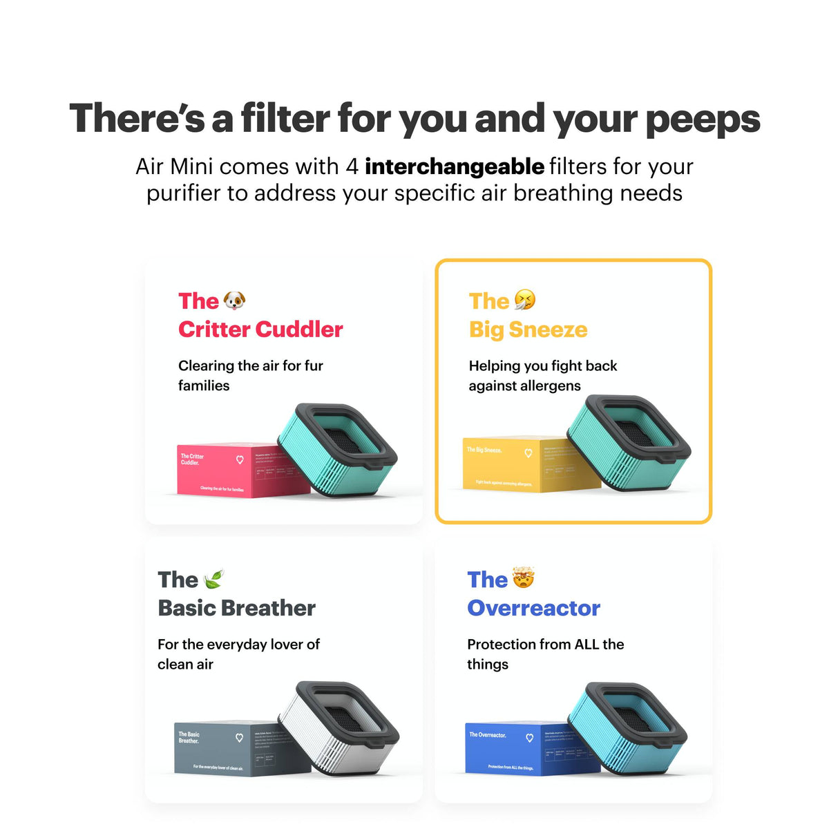 Mila - Air Purifier with Big Sneeze Filter - White