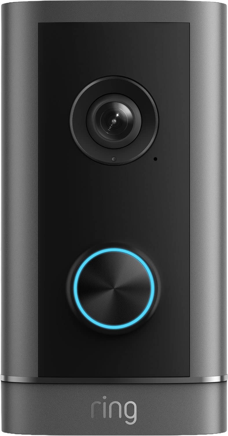 Ring - Wired Doorbell 4K Elite with Native Power over Ethernet, Retinal 4K, Remote Gate Access, 10x Zoom, Night Vision - Deep Silver