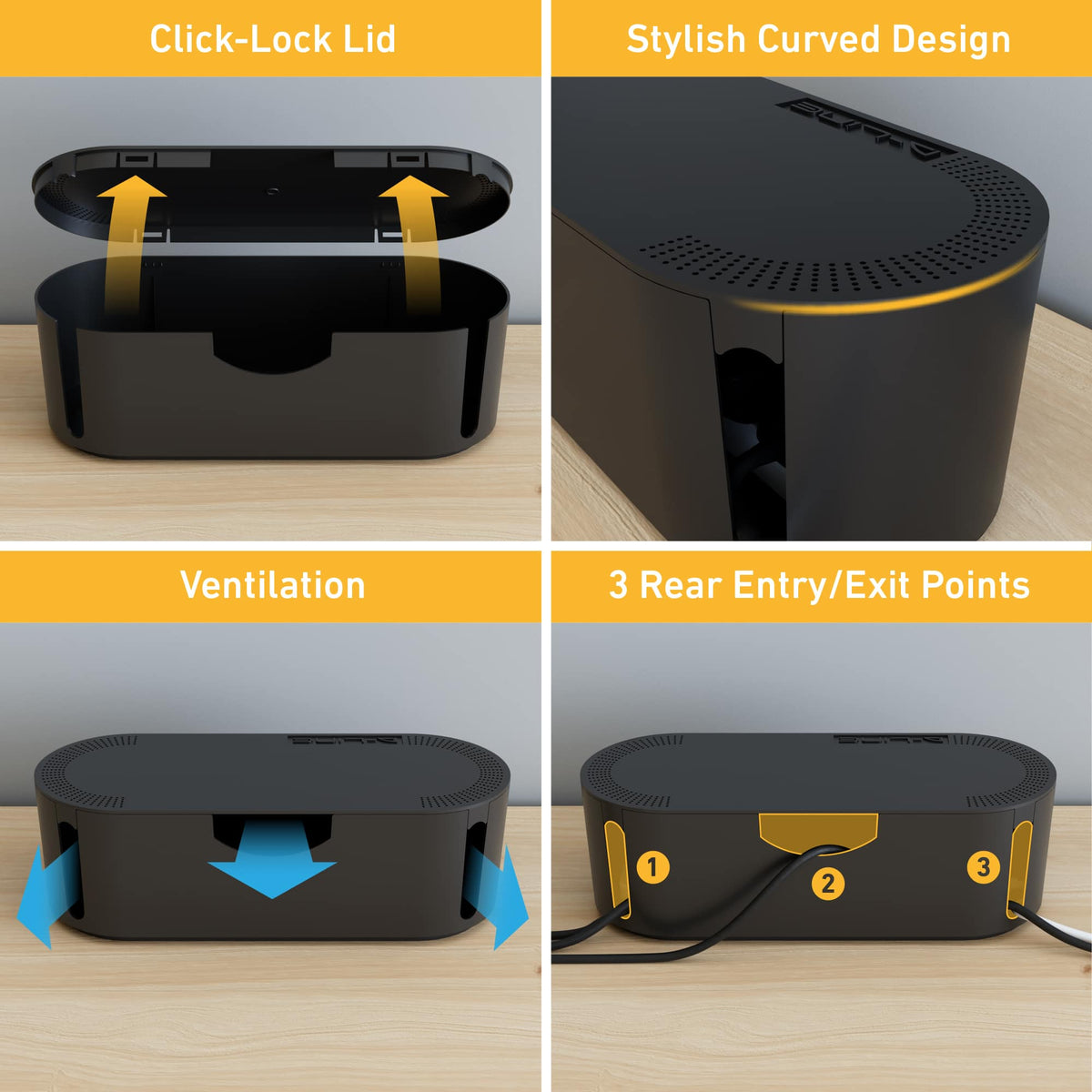 D-Line - Small Cord Organizer Box - Black