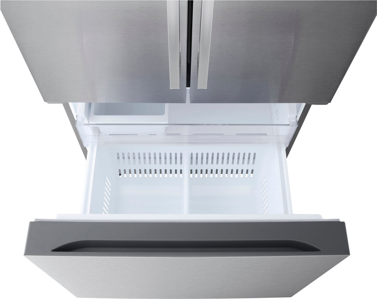 LG - 33-in Wide Standard-Depth MAX 25.1 Cu. Ft. French Door Smart Refrigerator with Glide N' Serve Drawer - Stainless Steel