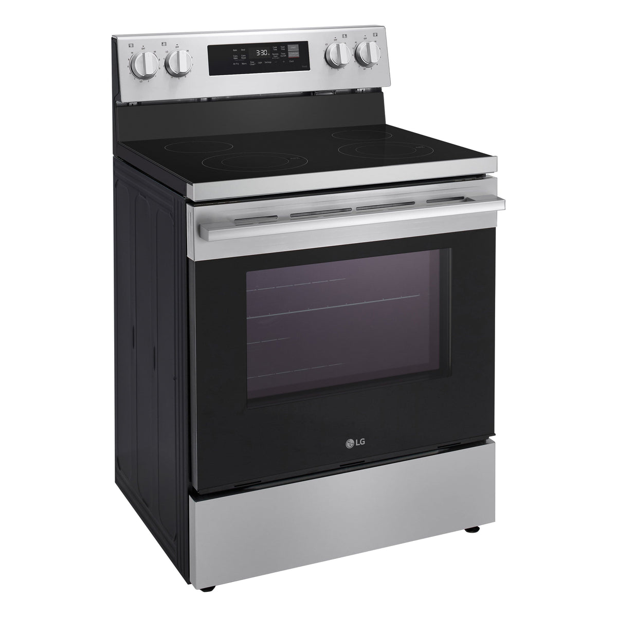 LG - 30-in Wide 6.3 Cu. Ft. Freestanding Electric Convection Smart Range with 4 Elements, Air Fry and WideView Window - Stainless Steel