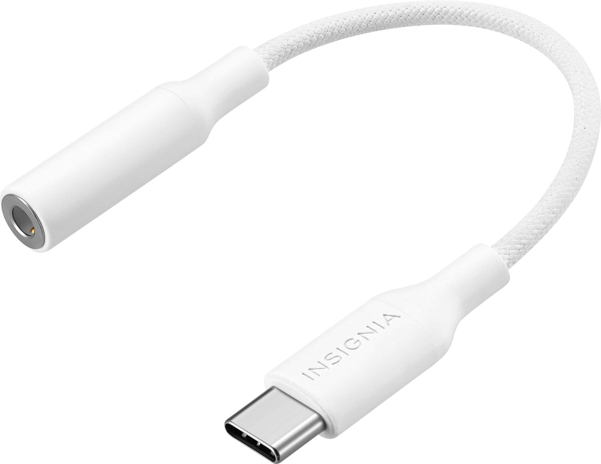 Insignia™ - USB-C to Headphone Jack Adapter - White
