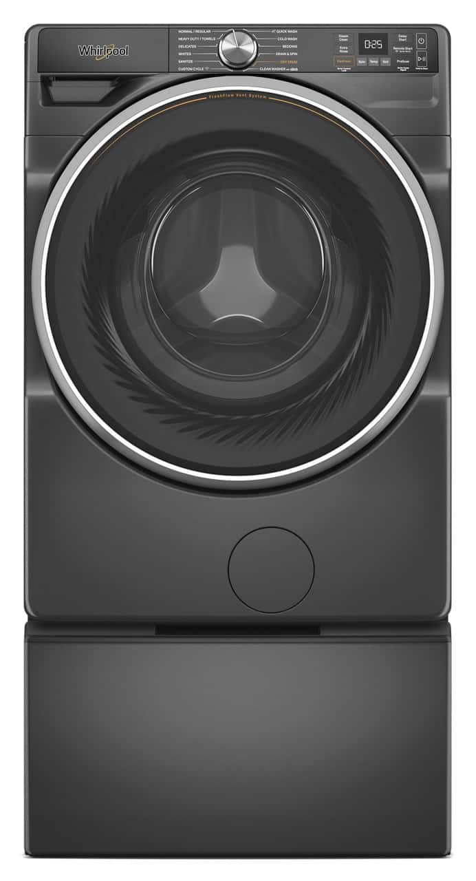 Whirlpool - 5.0 Cu. Ft. High Efficiency Smart Front Load Washer with FreshFlow Vent System - Volcano Black