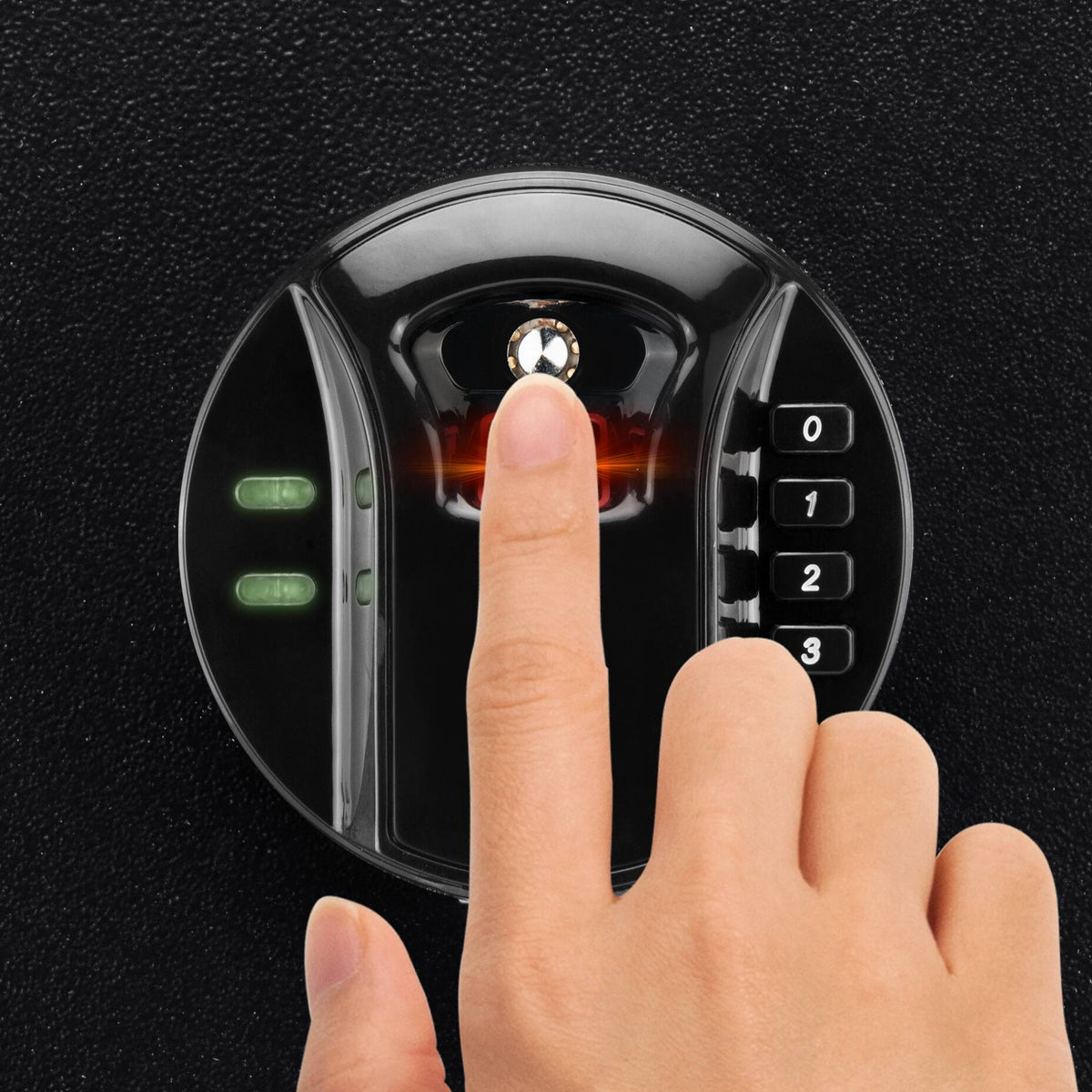 Barska - Large Biometric Fingerprint Keypad Security Home Safe 1.94 Cu Ft - Black