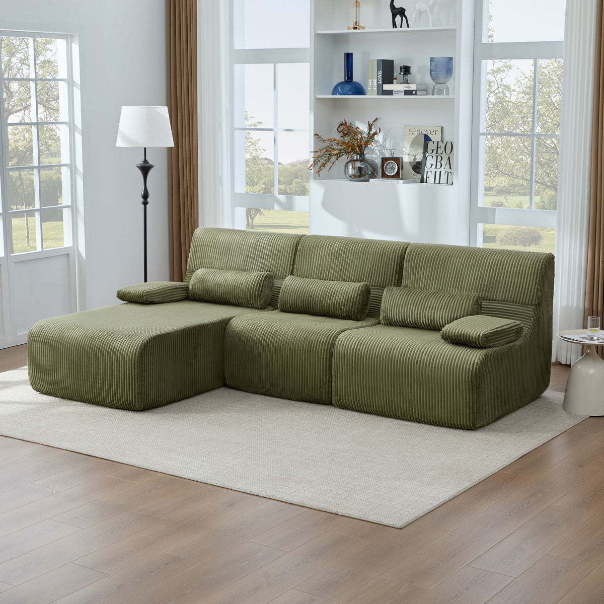 Sofá seccional de gran tamaño, asientos para sala de estar con diseño modular