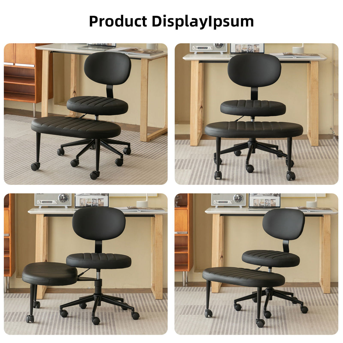 Silla de oficina ergonómica con soporte lumbar para sentarse con las piernas cruzadas
