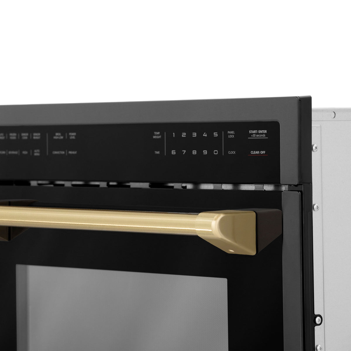 ZLINE - Autograph 24" 1.6 cu ft. Built-in Convection Microwave Oven and Champagne Bronze Accents - Black Stainless Steel