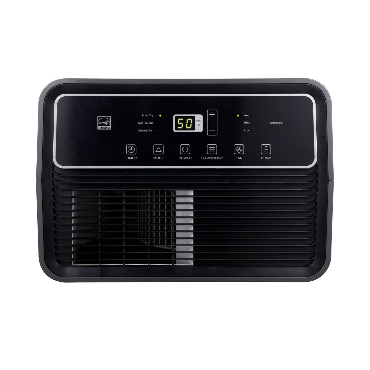 Hisense - 50-Pint Dehumidifier with 12 quarts Bucket Capacity and Pump - Black