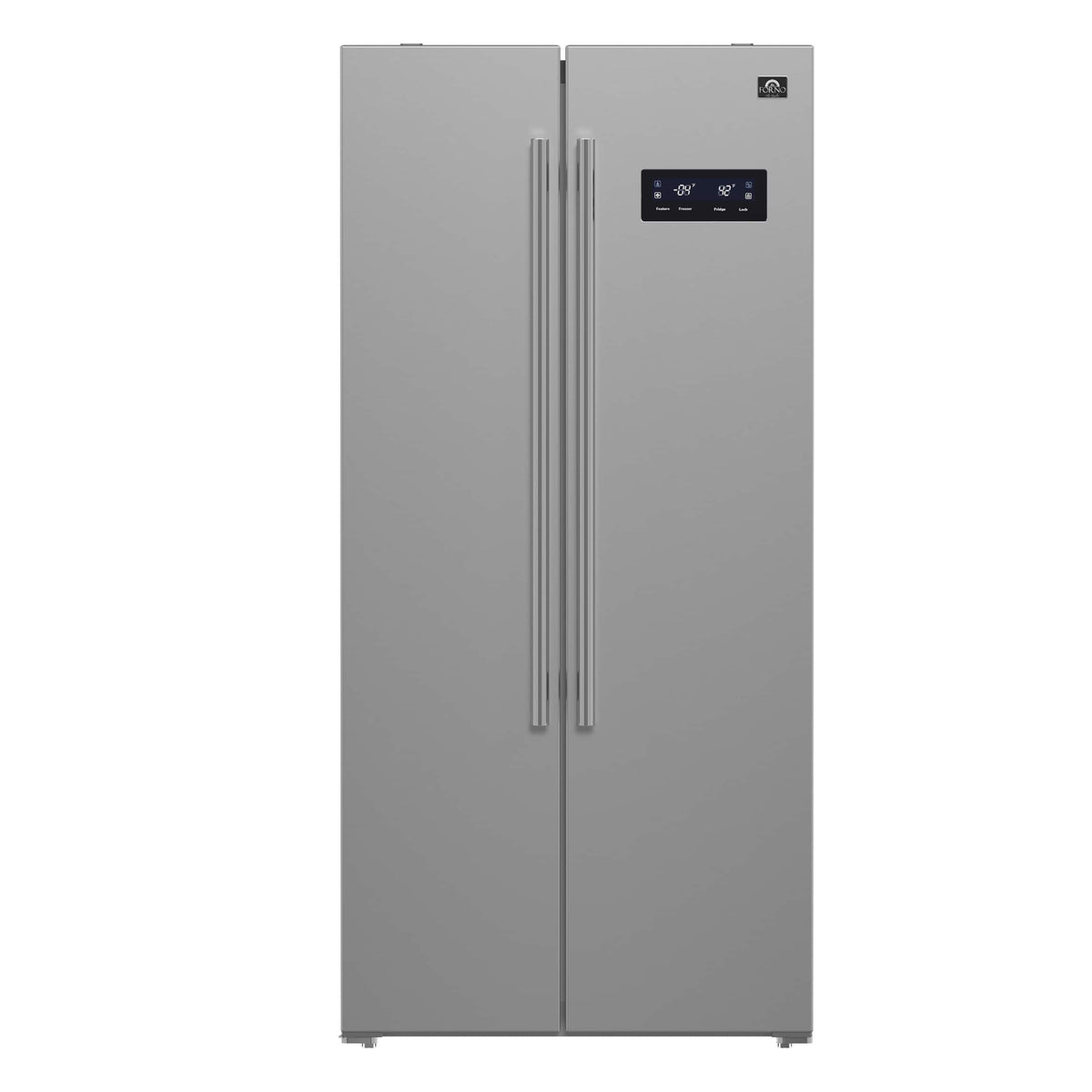 Forno Appliances - 33 in. Wide Salerno 15.6 Cu. Ft. Side-by-Side Refrigerator - Stainless Steel