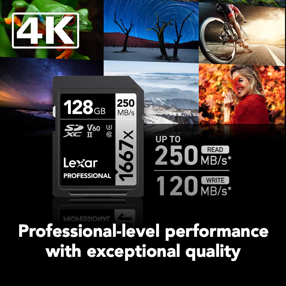 Lexar - Professional SDXC 1667X UHS-II, V60 128 GB