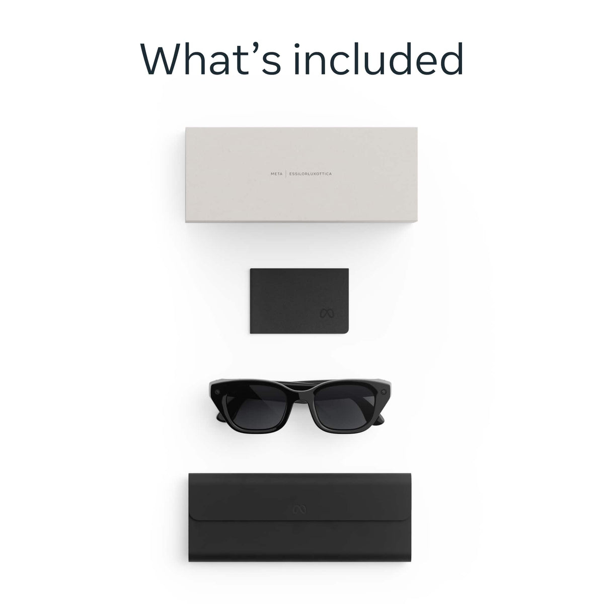 Meta - Glasses Capri, Smart Frame, AI Glasses with Camera - Grey Lenses - Classic Black