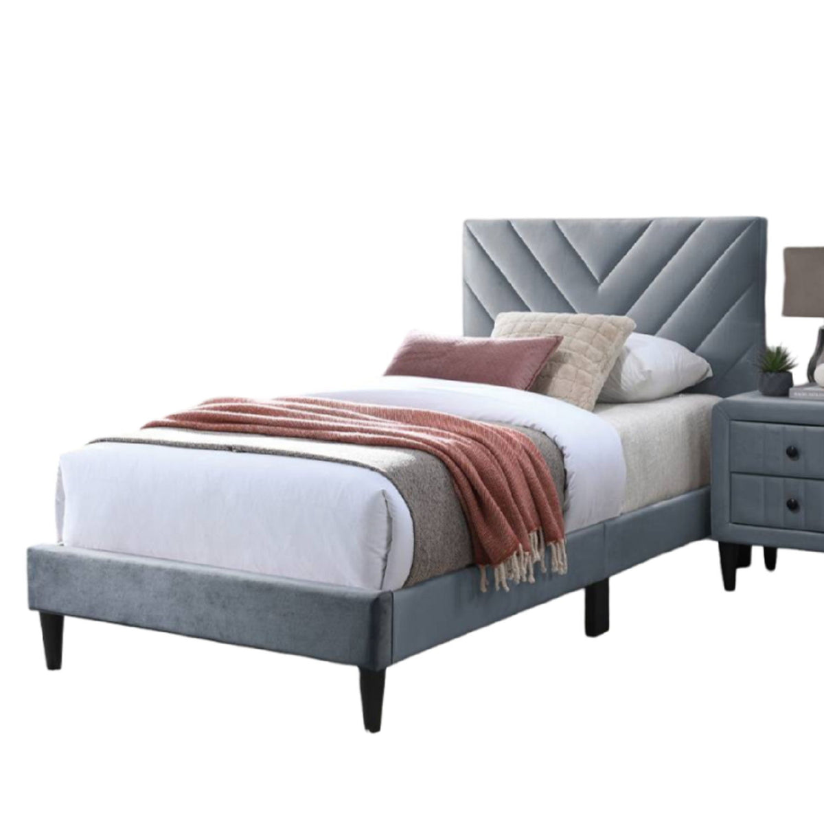 Juego de cama con cabecero ajustable