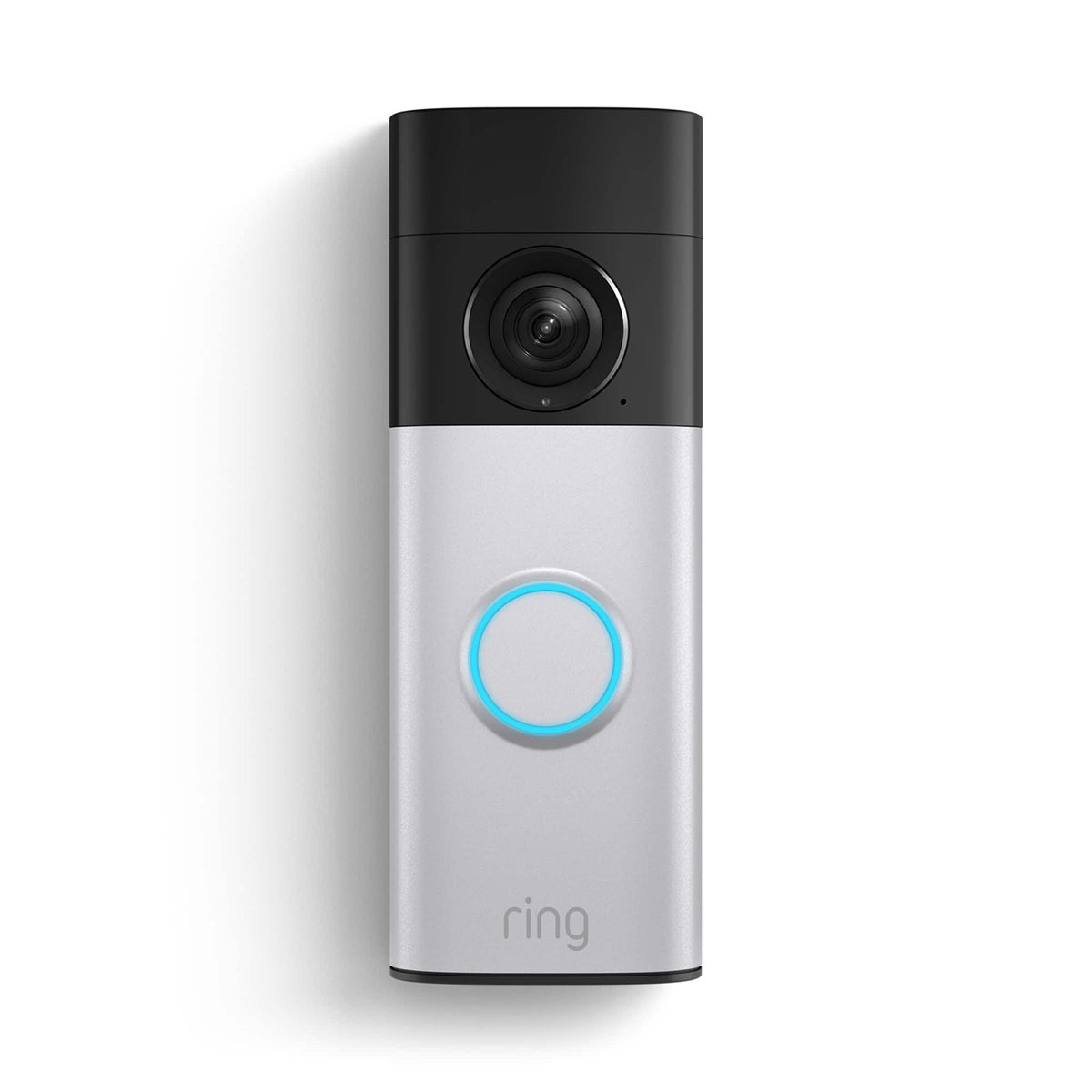 Ring - Battery Doorbell Plus, Retinal 2K with wide-angle video, 6x Enhanced Zoom, Night Vision, Quick Release Battery - Nickel Silver