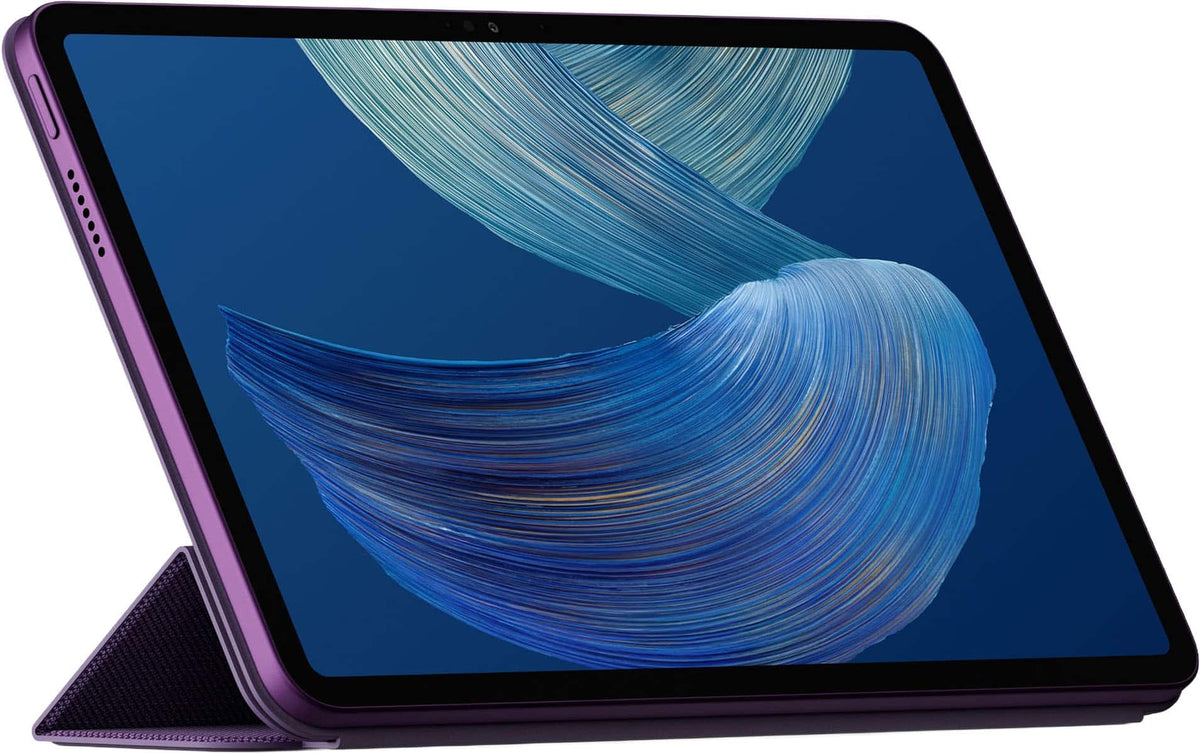 Amazon - Alexa Tablet 11 Fabric Folio Cover with Magnetic Attach - Lightweight and Protective - Amethyst