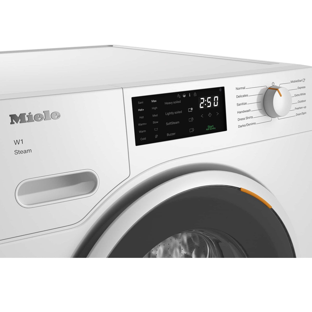 Miele - WXC280WCS 24" Front Load 2.26 Capacity SoftSteam Direct Sensor Controls Washing Machine - Lotus White