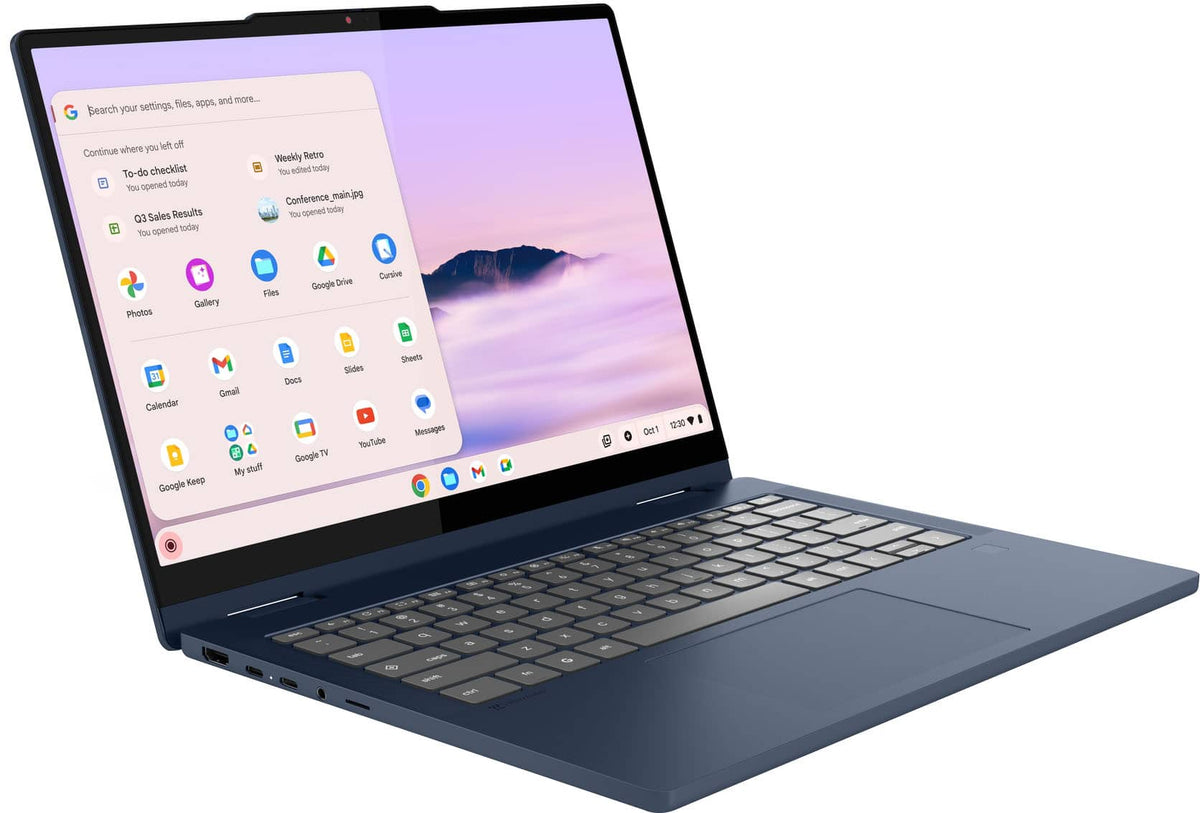 Lenovo - Chromebook Plus 2-in-1 14" Full HD Touchscreen Laptop - Intel Core 3 Processor N355 2025 - 8GB Memory - 128GB UFS - Cosmic Blue