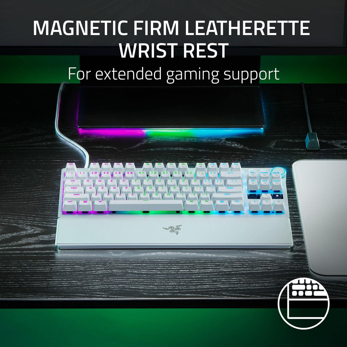 Razer - Huntsman V3 Pro TKL Wired Analog Optical Linear Switch Gaming Keyboard with Snap Tap - White