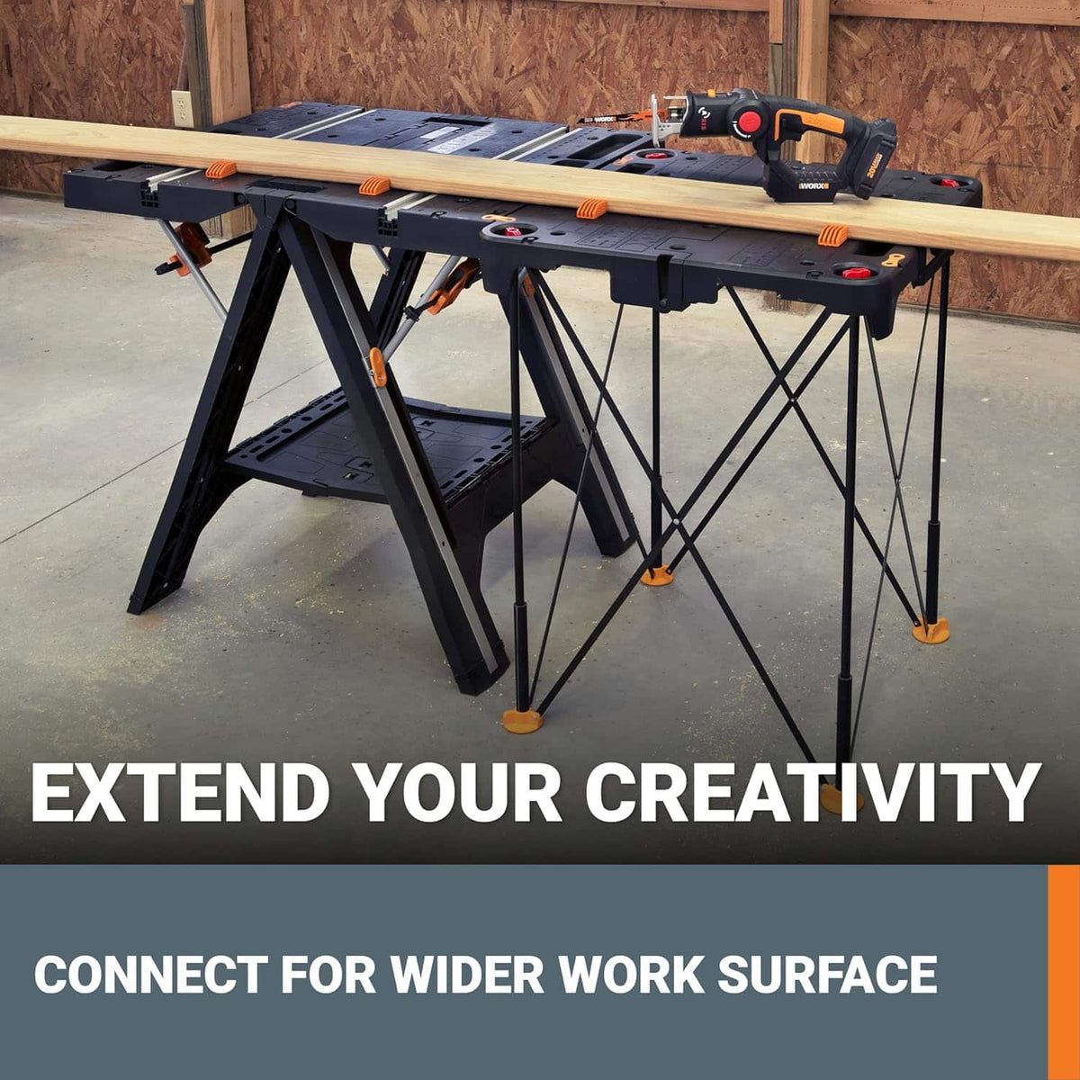 WORX - Sidekick Portable Work Table - Black