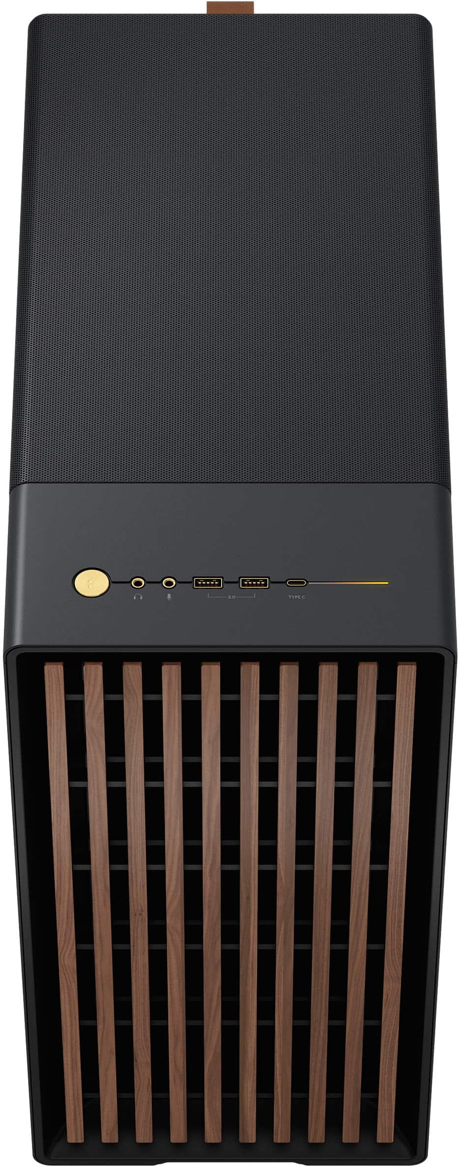 Fractal Design - North Charcoal Black with Walnut Front and Mesh Side Panel Mid-Tower PC Case - Black