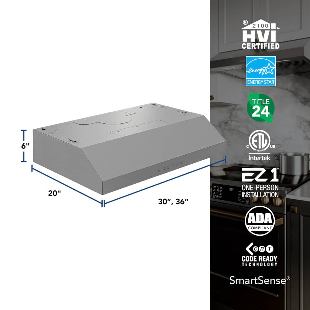 Broan - 30 inches - Convertible - Under cabinet Range Hood - Black