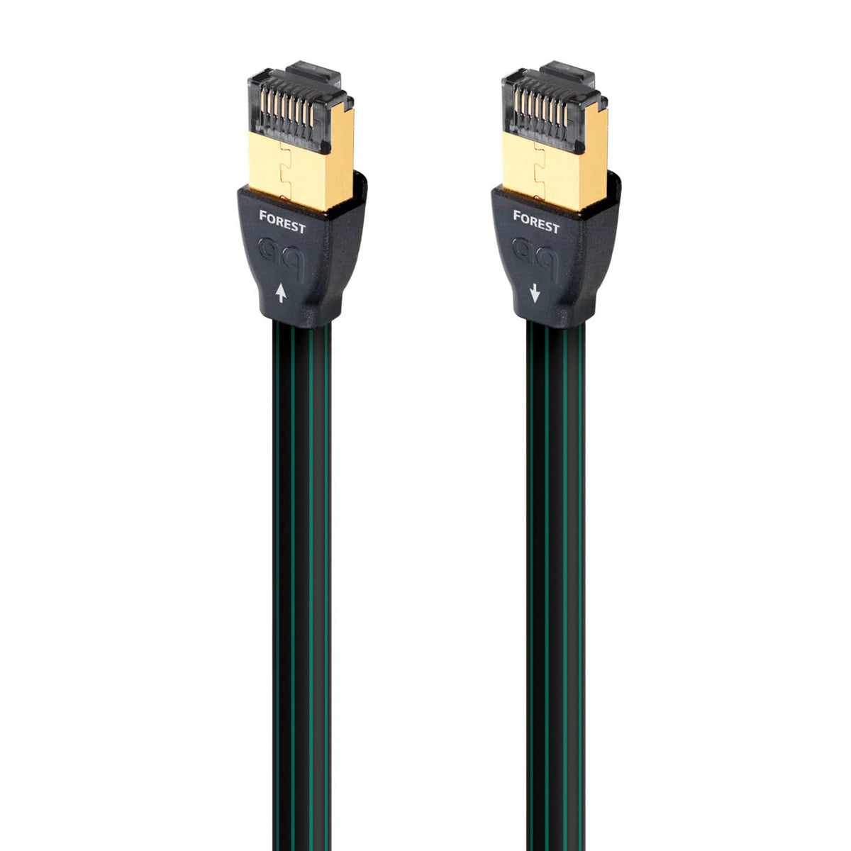 AudioQuest - Forest RJ/E 4.9' Digital Ethernet Cable with RJ45 to RJ45 Connectors - Black with Green Stripes