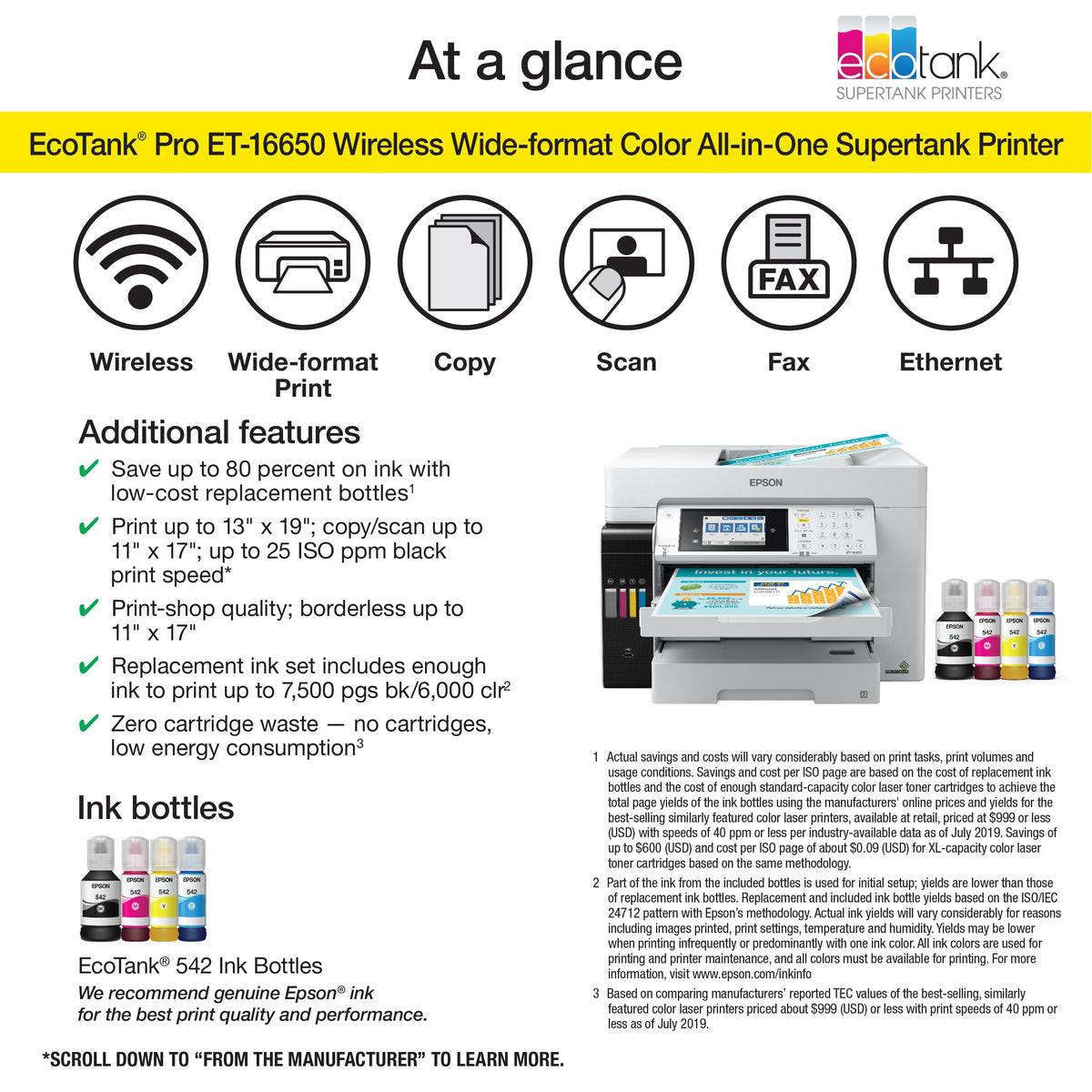 Epson - EcoTank Pro ET-16650 Wireless All-In-One Supertank Inkjet Printer - White