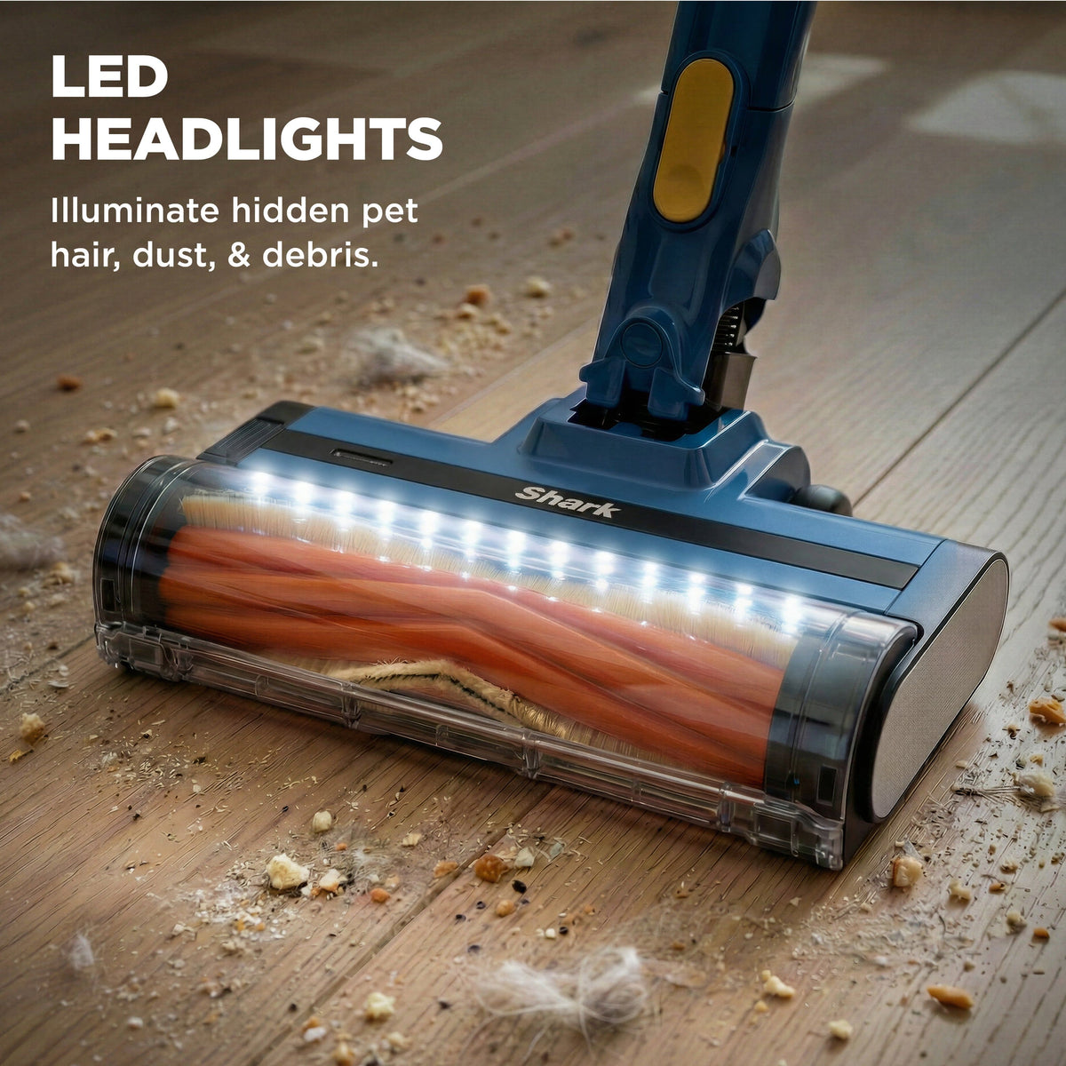Shark - Cordless Pet, Cordless Stick vacuum with XL Dust Cup and LED Headlights, up to 40 min Runtime - Moonlight Blue